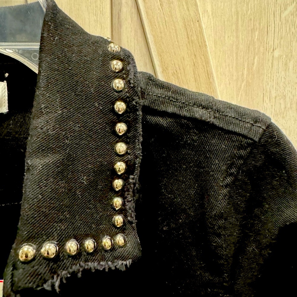 Rampage Black Denim  Moto Jacket Size Medium - Picture 4 of 7